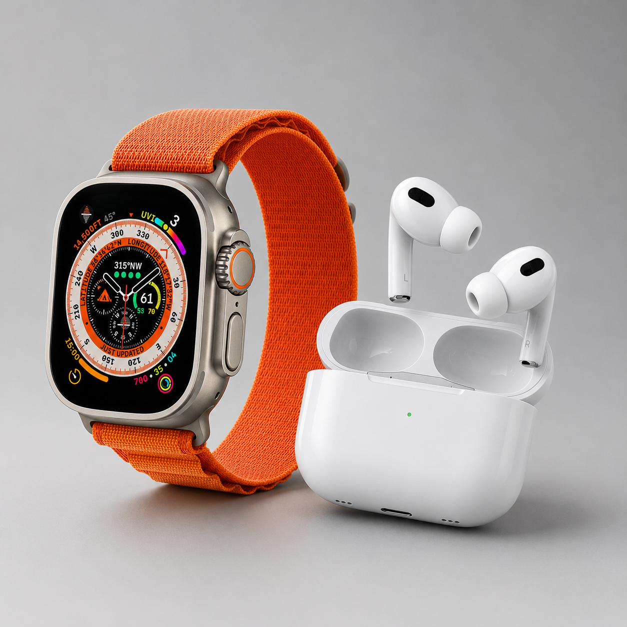 Watch Ultra titanium case (premium addition) and Airpods pro 2